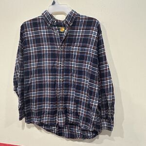 Bass Pro Shop Mens Large Plaid Button Flannel Cotton Shirt lightweight